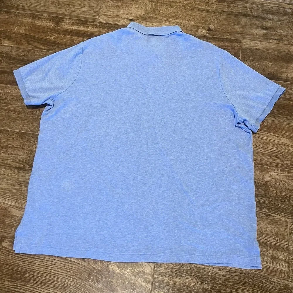 Polo Ralph Lauren Polo Shirt Mens 2XL Blue Short Sleeve Flesh Pony Classic Fit - Picture 6 of 6